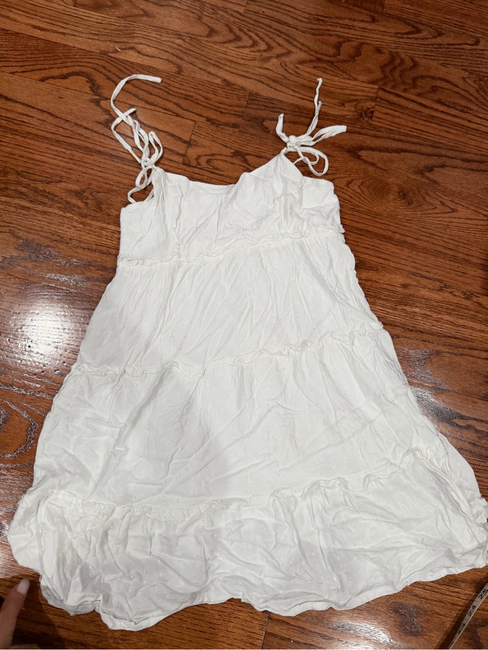 SHEIN White Tie-Shoulder Mini Sundress